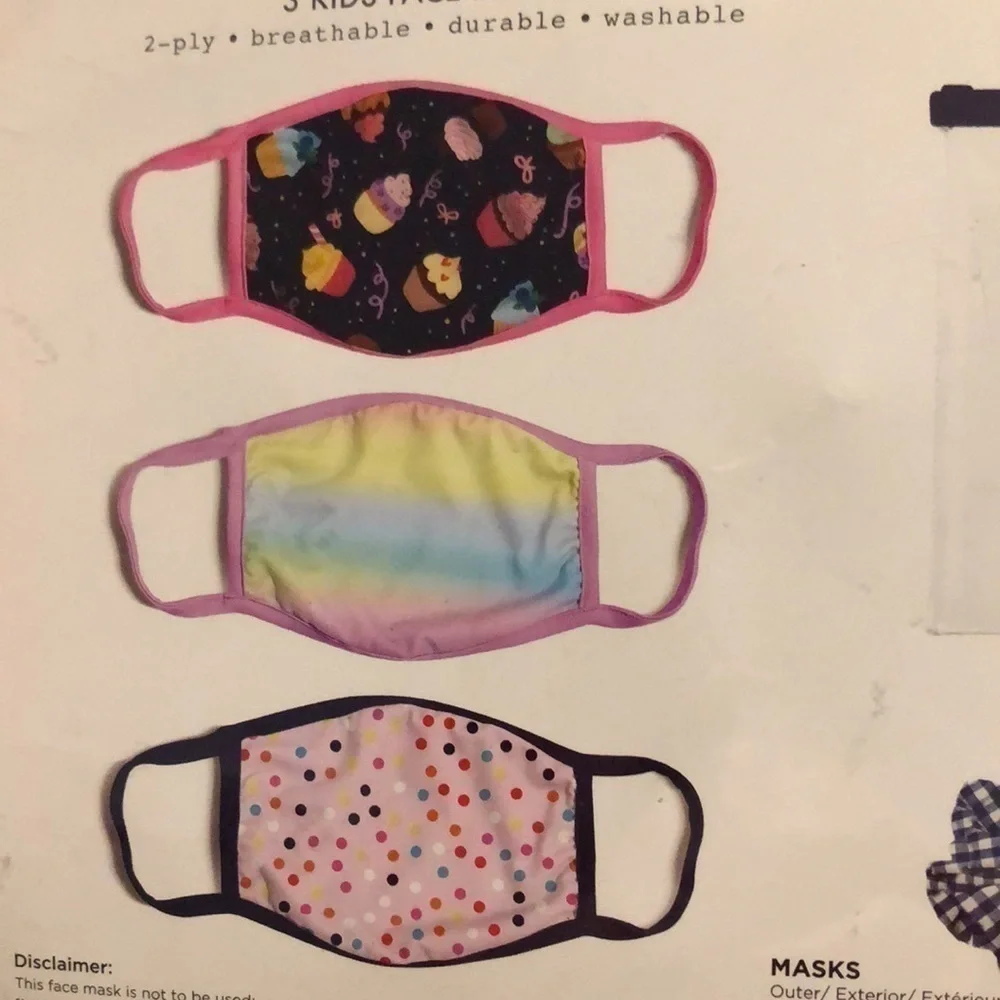 Addie & tate Washable Kids Face Mask and scrunchies with reusable pouch
